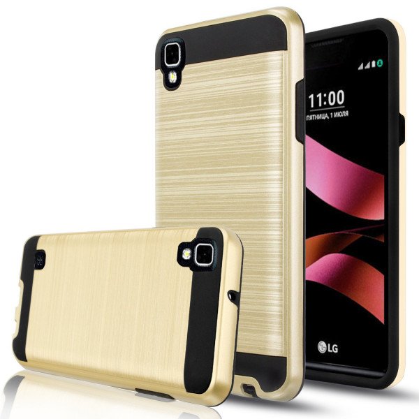 Wholesale LG Tribute HD, X Style, Volt 3, LS676 Armor Hybrid Case (Champagne Gold)